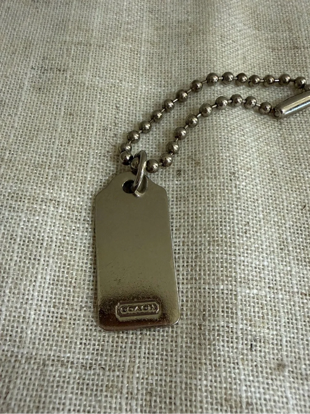 Coach Silver Metal Hang Tag